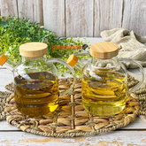 2 Pcs. 650ml Borosilicate Bamboo Lid Oil Holder PM-2330